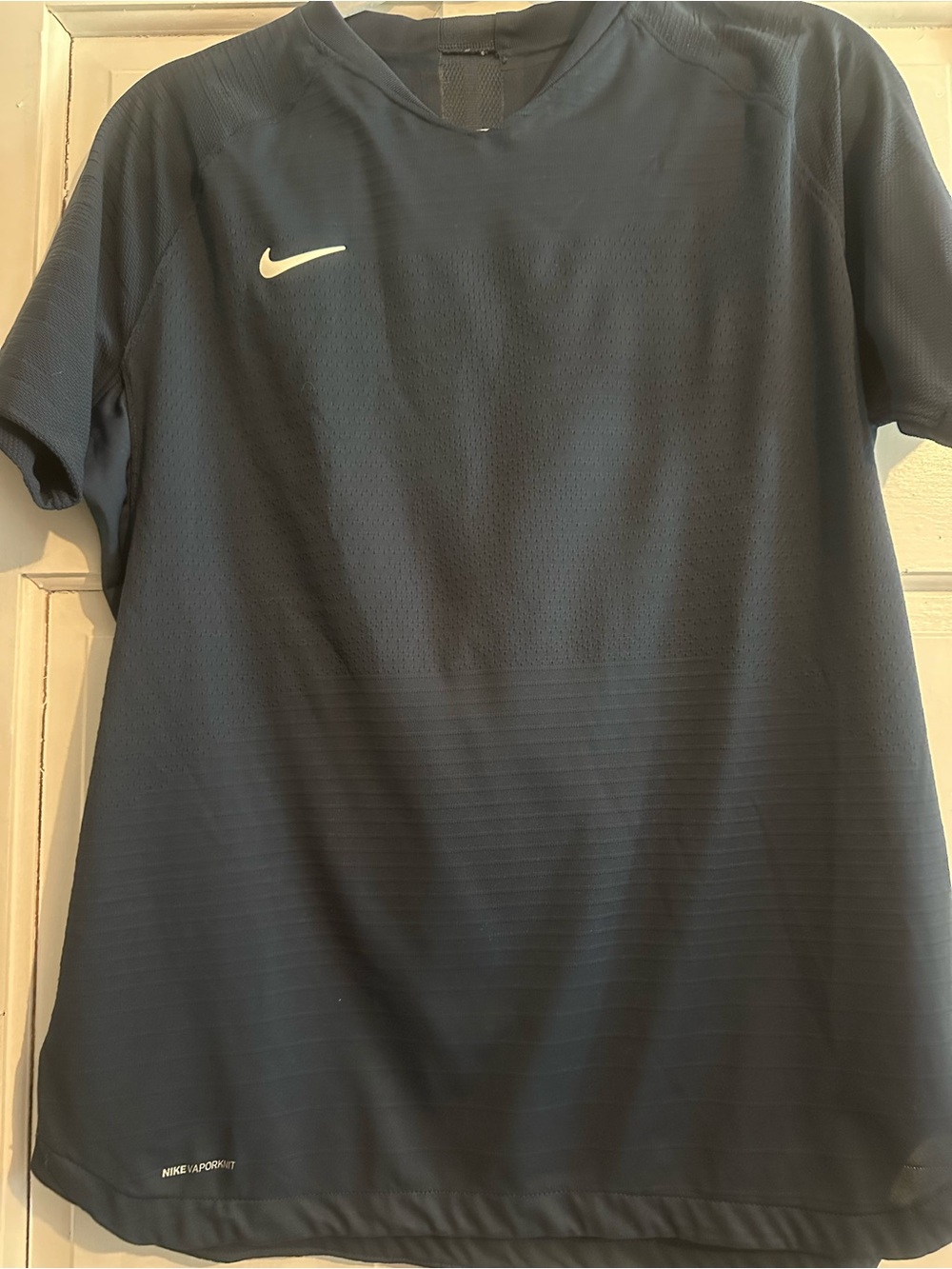 Nike Men's Navy Athletic Performance Jersey with White Swoosh